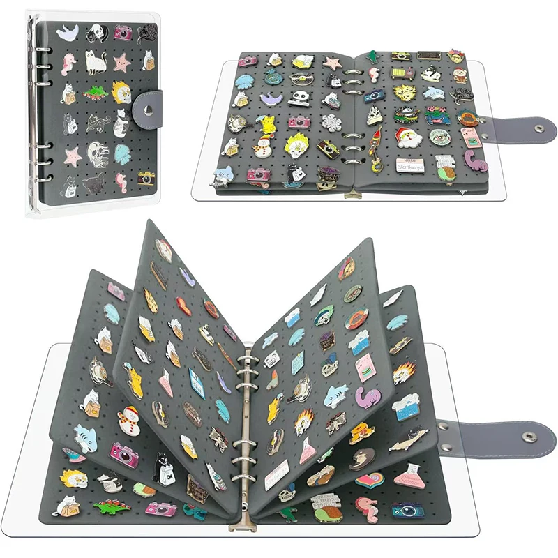 Felt Brooch Pin Display Storage Book DIY Badge Charms Organizer Booklet Badges Chest Souvenir Album Pin Holder Collection Gift