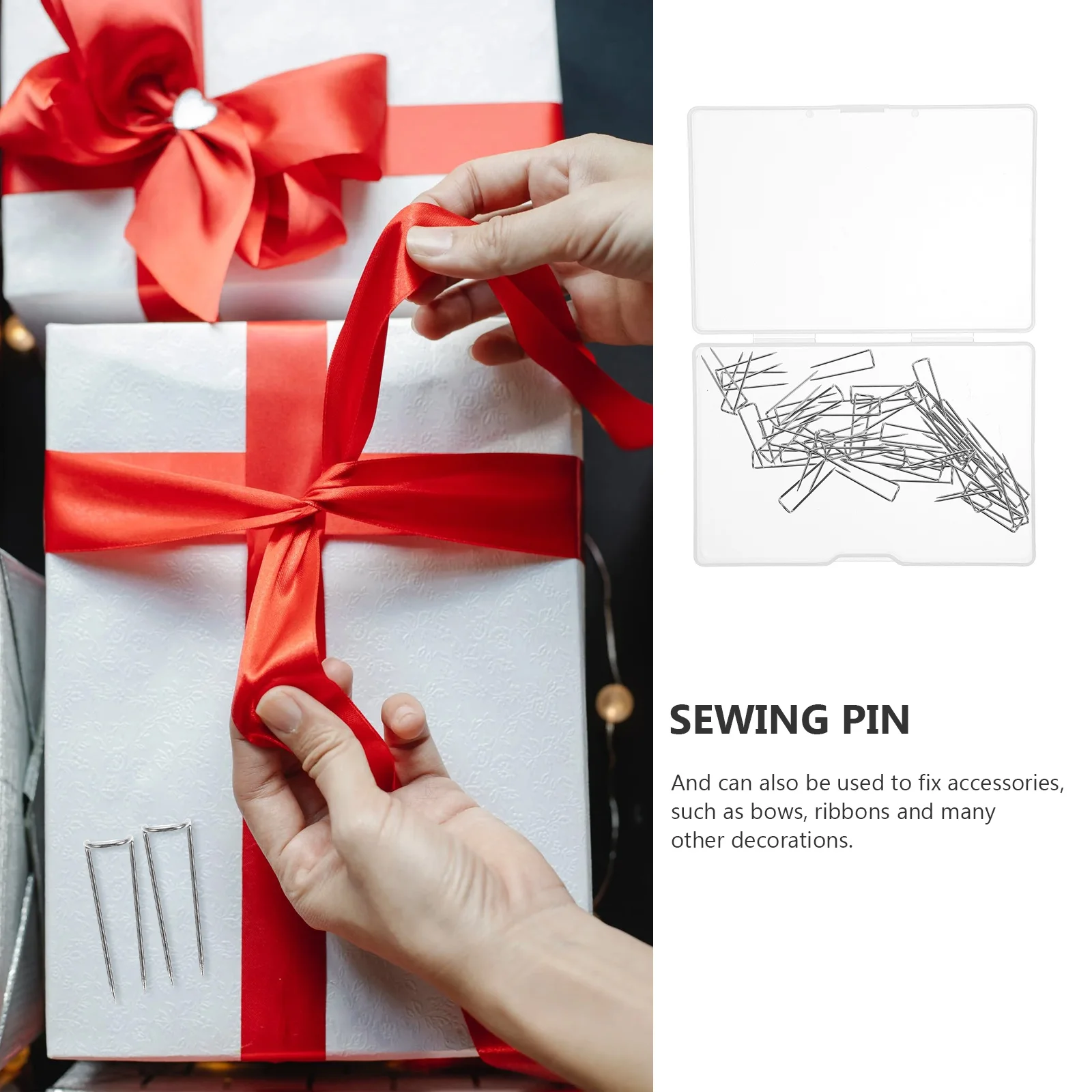 

200Pcs U Shaped Sewing Pins Durable Cloth Positioning Needles Stainless Steel Patchwork Pin Quilting Supplies Sewing U Pin