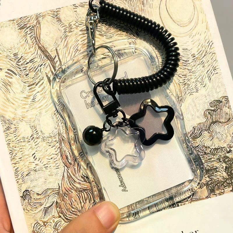 Creative Kpop Photocard Holder Transparent Card Holder Keychain Photo Sleeves Bus Card Student Card Case Photo Protector