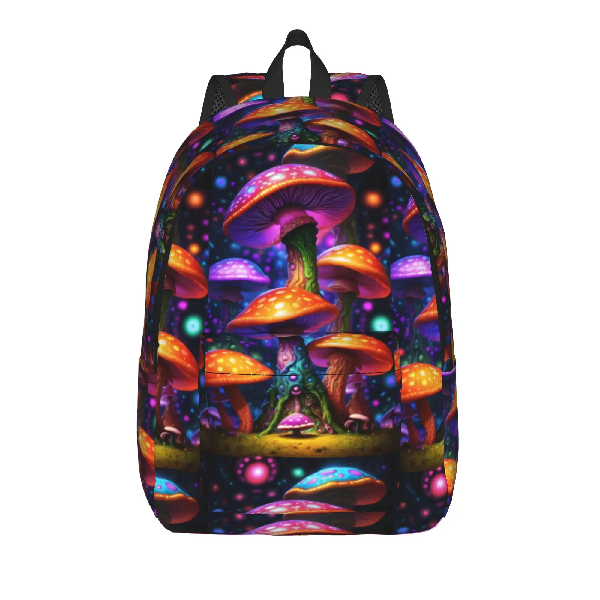 Psychedelic Mushroom Backpack Male  Soft Backpacks Polyester Fashion High School Bags Workout Colorful Rucksack