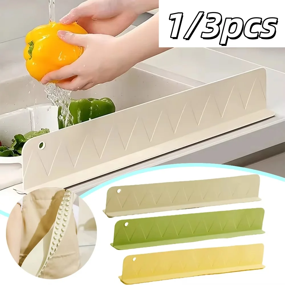 1pcs Silicone Sink Baffle Splash Guard With Suction Cups Non Slip Water Dam For Washing Dishes And Vegetables Adhesive Partition