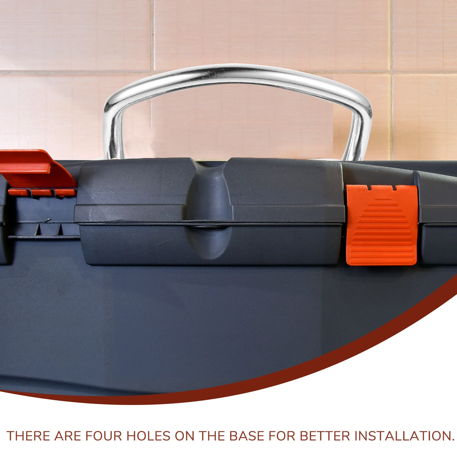 

2Pcs Stainless Steel Heavy Duty Pull Handles Toolbox Door Box Ring Cabinet Drawer Chest Metal Handles Silver Tone