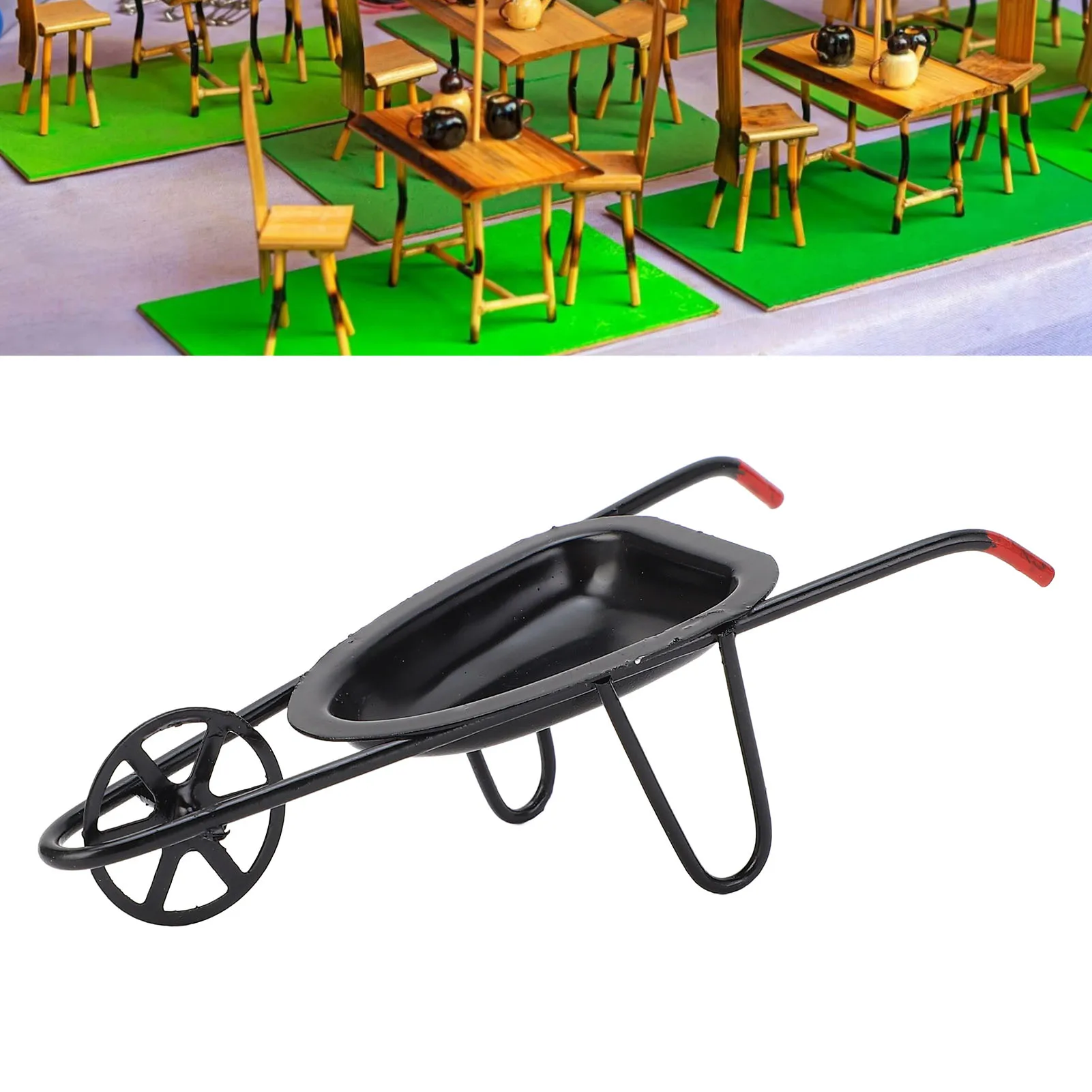 

ZK20 Miniature Trolley 1: 12 Scale Multifunctional Exquisite Dollhouse Rolling Cart Model Red