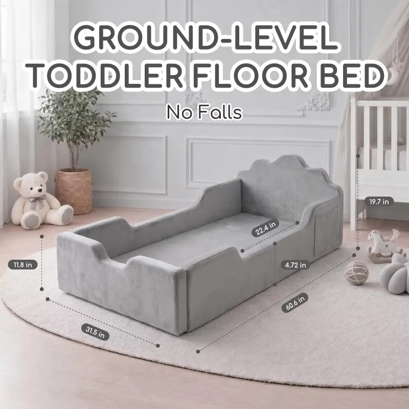 Foam Floor Bed Mattress Included No Assembly Needed Fold Down Rails
