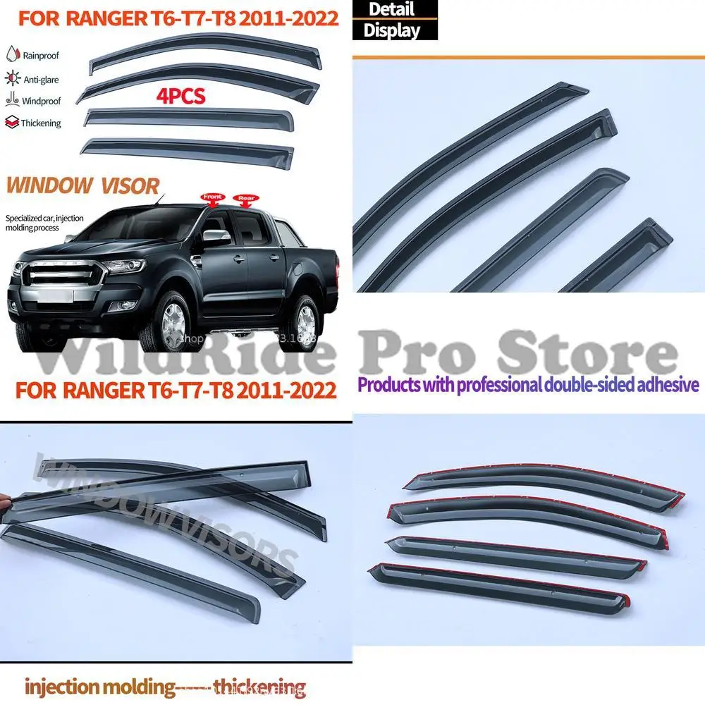 

1 комплект для Ford 15 18 Ranger, защита от дождя на окно, внедорожный выпуск, модификация защиты от дождя на окно автомобиля