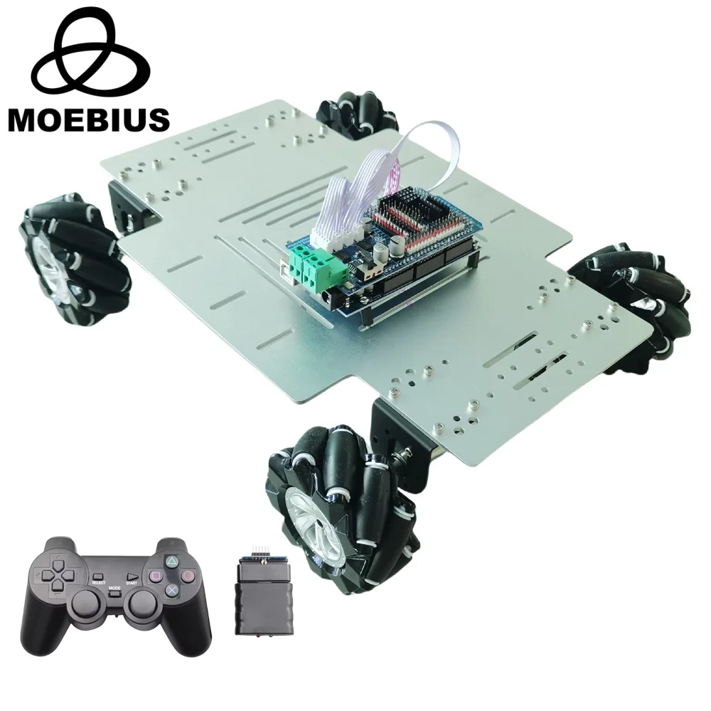 15kg Load 4WD 80mm Mecanum Wheel Robot Car Chassis Kit with DC 12V Encoder Motor for Arduino Raspberry Pi DIY Project STEM Toy