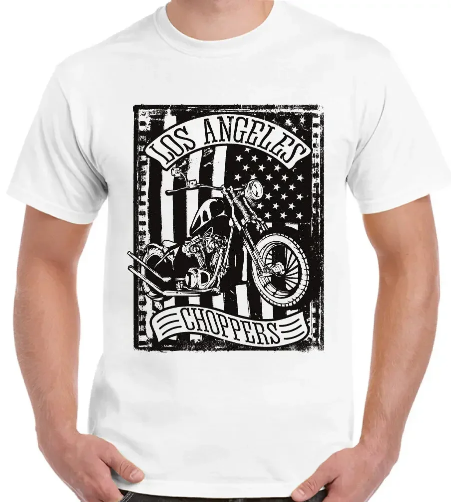 Los Angeles Choppers Motorcycle MotoBike Rider T-Shirt 100% Cotton O-Neck Short Sleeve Summer Casual Mens T-shirt Streetwear