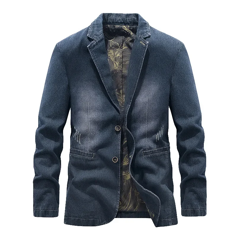 Men\'s New Denim Jacket Slim Denim Suit Autumn Denim Jacket