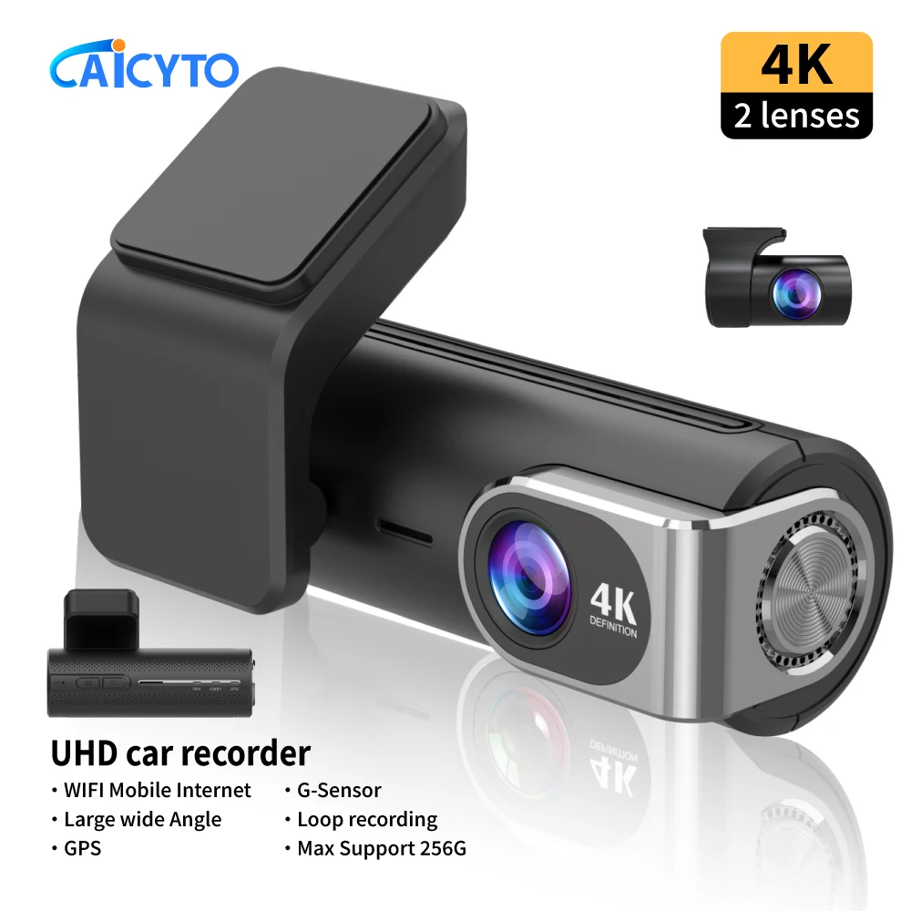 

Dual Lens UHD WIFI Hidden Car DVR GPS Dash Cam 4K+2K Driving Recorder Loop Recording Night Vision 170 Wide Angle Video Camera