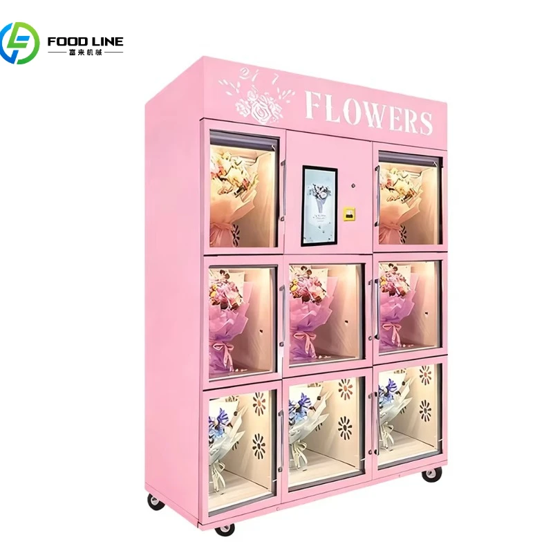 CustomizeCommercial Intelligent Flower Vending Machine Compressor Cooling 15.6 Touchscreen Smart Locker Display 24H Self Service