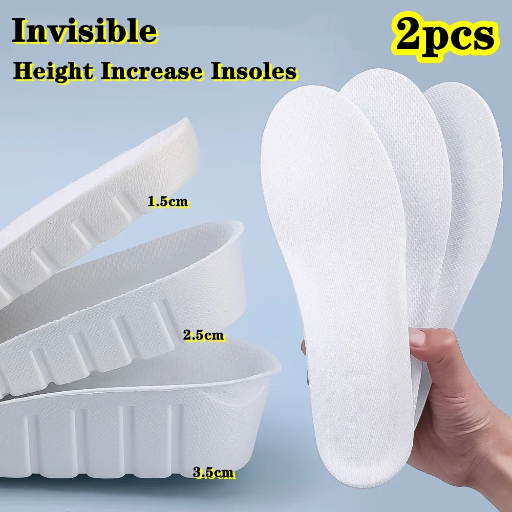 Plantillas de aumento de altura invisibles para hombres y mujeres, almohadilla de suela de zapatos, plantillas ortopédicas transpirables para el cuidado de los pies, 1,5-3,5 cm, nuevo