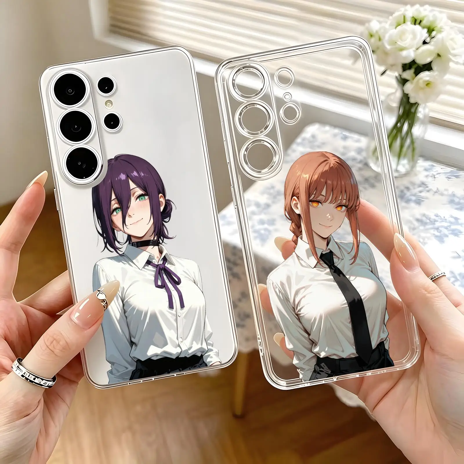 Anime Chainsaw Man Rezes Anti-Yellow Transparent Soft Silicone Shockproof Case For Samsung S26 S25 S24 S23 S22 S21 Plus Ultra