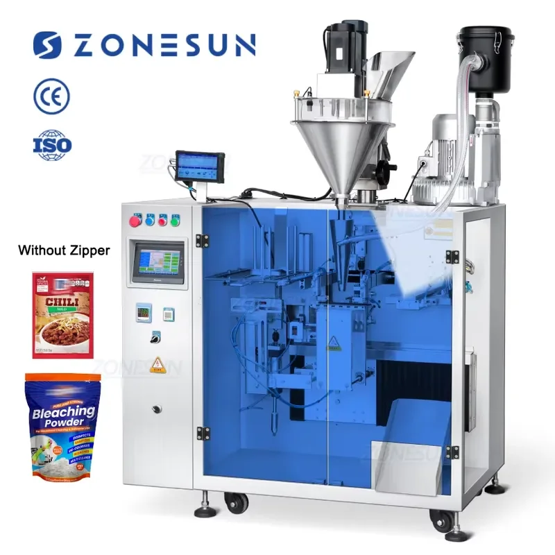 2026 CE ZS-AFS09 Fully Automatic Premade Pouch Food Auger Spice Powder Filling Sealing Machine