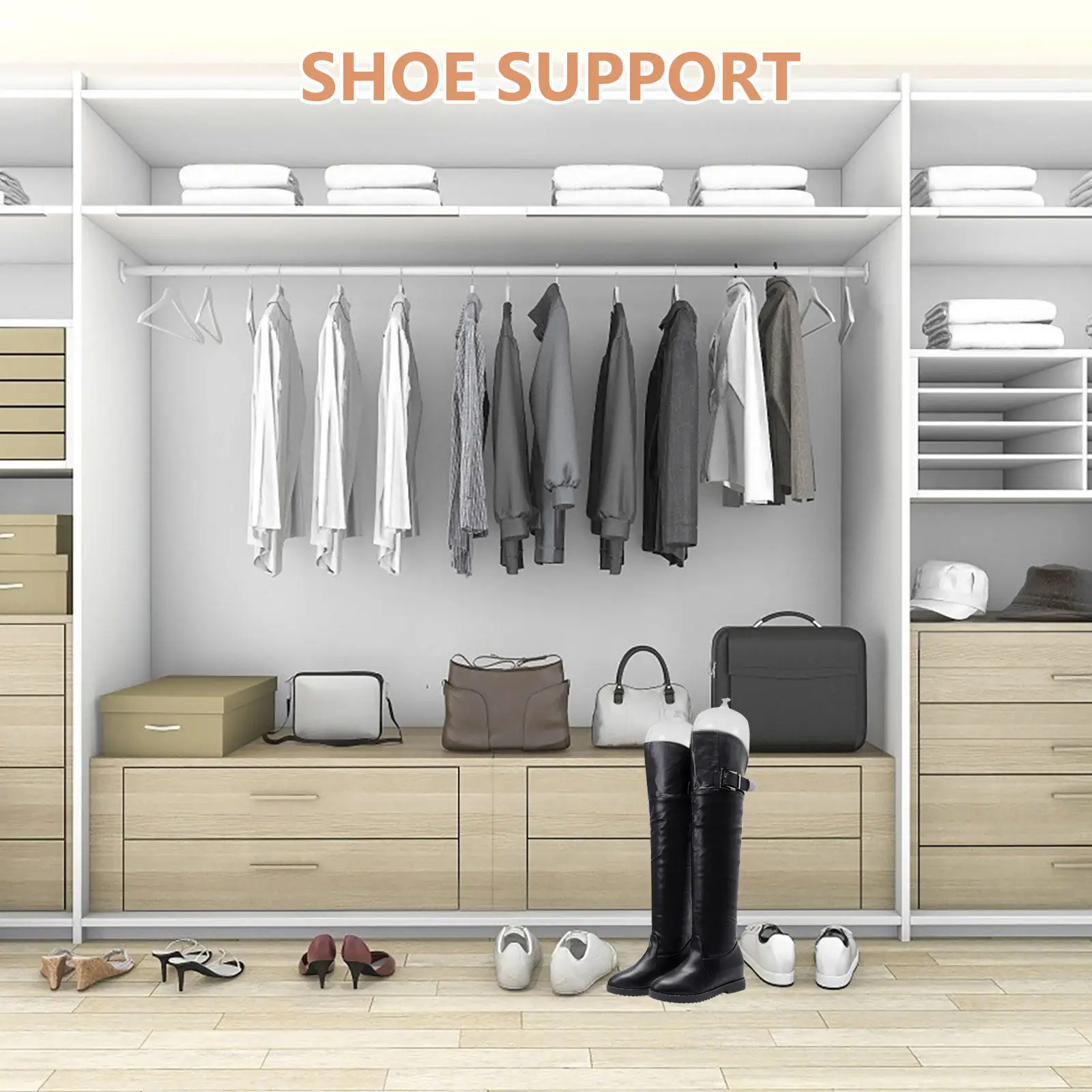 1Pair Inflatable Boot Shaper Holder for High Boots Boot Tree Inserts to Keep Shape Easy Clean Maintain Form Long Shoe Stand