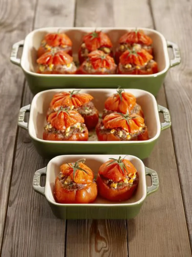 

Прямоугольная эмалированная форма для выпечки Staub Cerc с двумя ручками, для жареного риса с сыром, однотонная, французский стиль