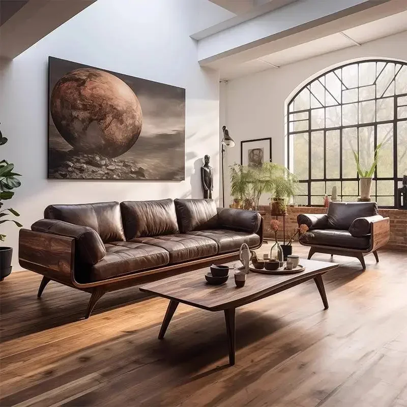 Armrest Large Filler Sofas European Brown Wood Modern Floor Salon Couch Recliner Luxury Nordic Divano 2 Posti Unique Furniture