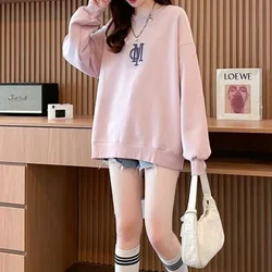 New Spring and Autumn Fashion Korean Edition Round Neck Loose Versatile Western Style Slim Long Sleeve Casual Women's Sweater