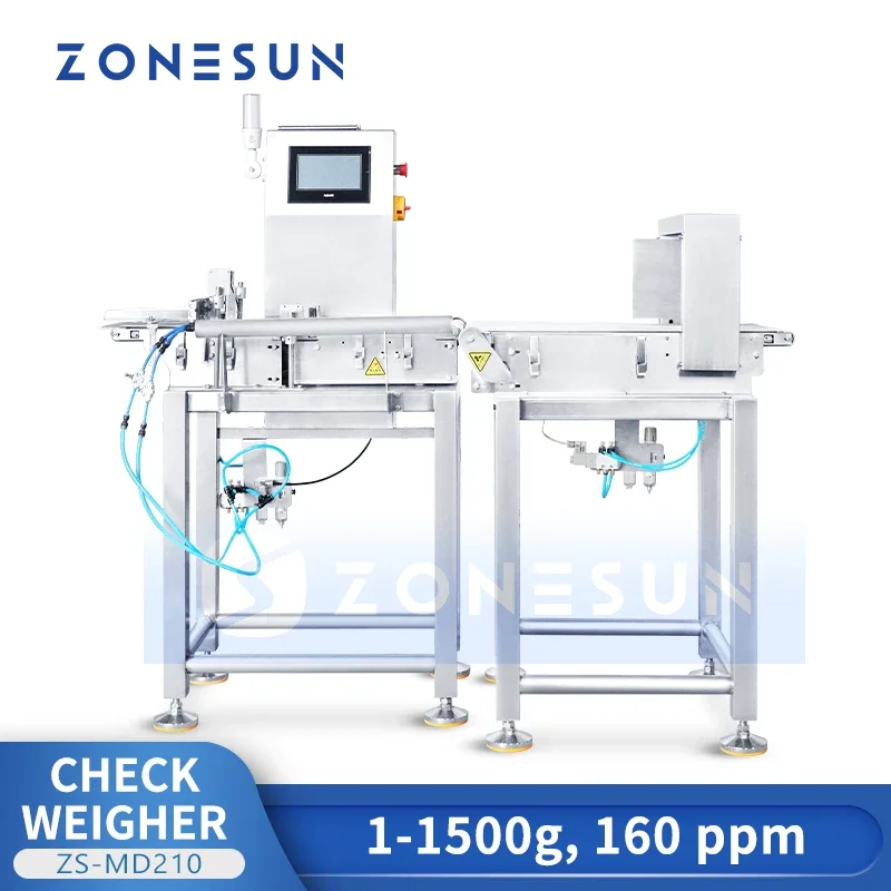 ZONESUN Industrial Check Weigher Machine Inline Checkweigher Automatic Weighers for Food Packgaing ZS-MD210