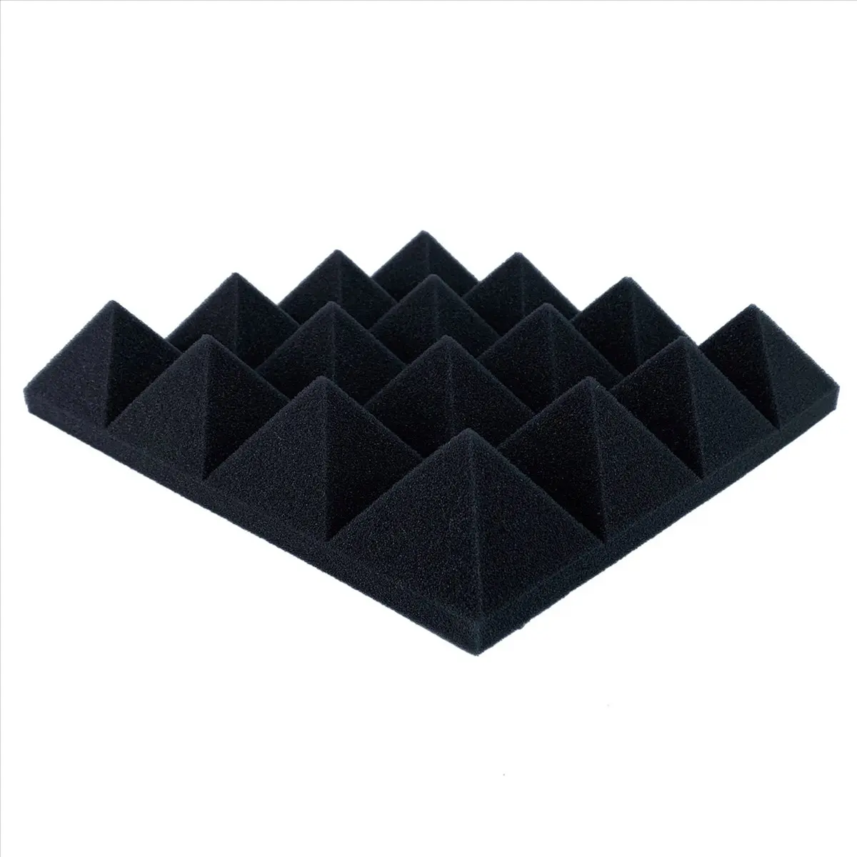 *A14E 48Pcs 25X25X5Cm Studio Acoustic Soundproof Foam Pyramid Noise Insulation Sound Absorption Treatment Panels Black