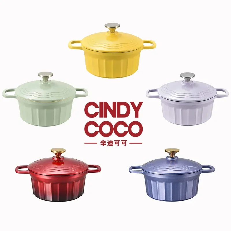 New Cast iron pots and pans Cooking pot Cookware Enamel Cast iron soup hot pot Kitchen accessories Non stick pots for cooking