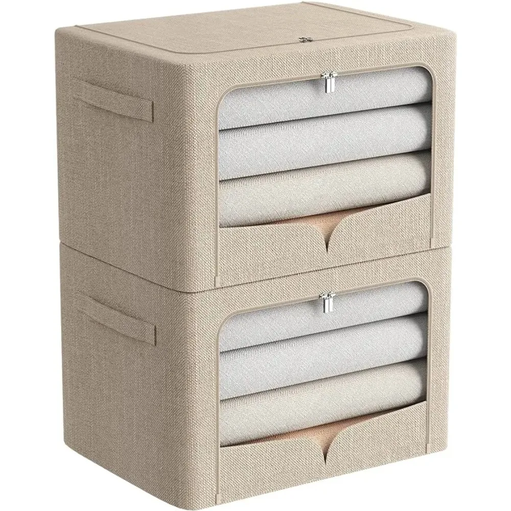 

Foldable Metal Frame Storage Box with Carrying Handle and Transparent Window Storage Containers