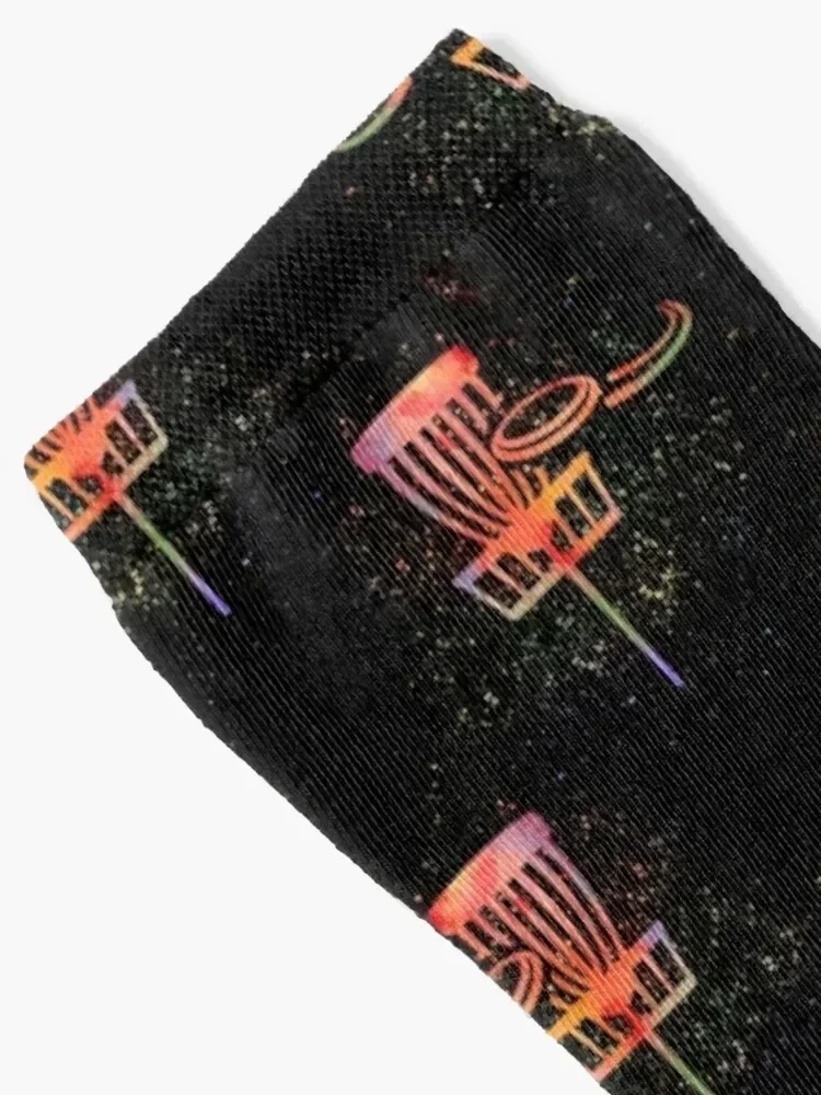 Disc Golf Watercolor Art Pattern Socks bright garter winter gifts set Soccer Socks Women's Men's