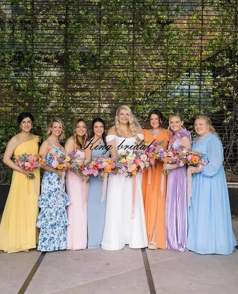 パーティードレス カスタムメイド シンプル レディース ロング Vネック ブライドメイドドレス スリット フリル シフォン フォーマルイブニングドレス 結婚式