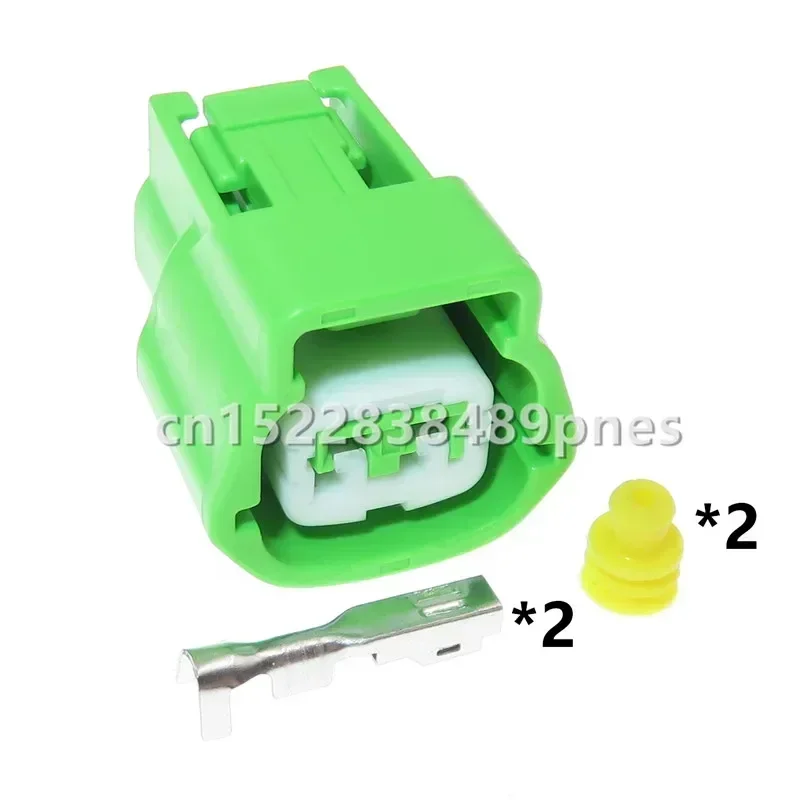 2 Pole Green Auto Sealed Socket Electrical Wiring Harness Waterproof Connector