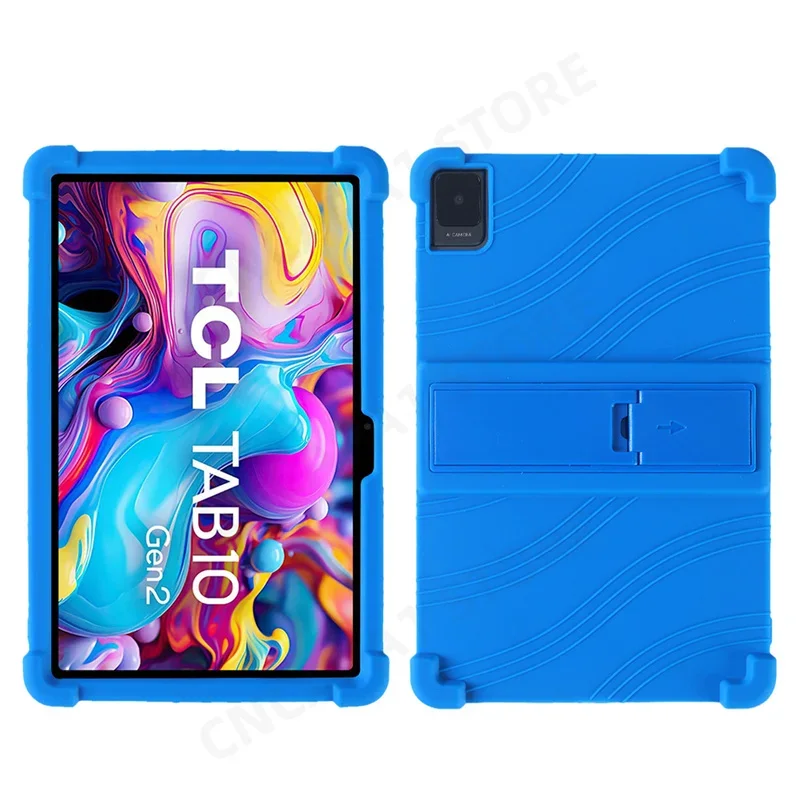 4 Thicken Cornors Silicone Cover with Kickstand For TCL Tab 10 Gen 2 Case 8496G 10.36