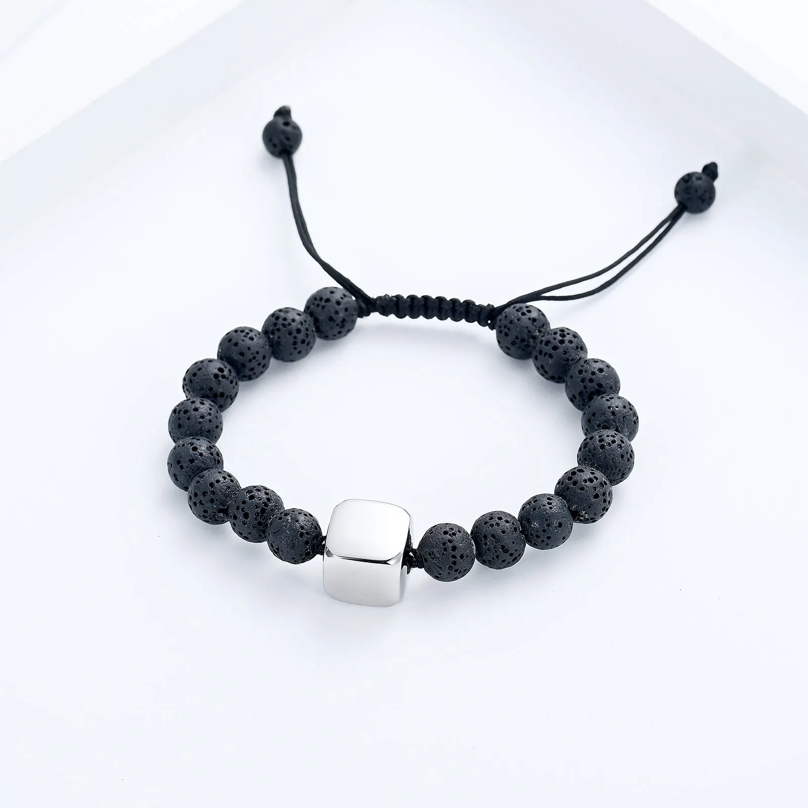 Beaded Urns Bracelet Adjustable Volcanic Stone Small Urns For Human/Pet Ashes Cremation Jewelry Keepsake Bangle