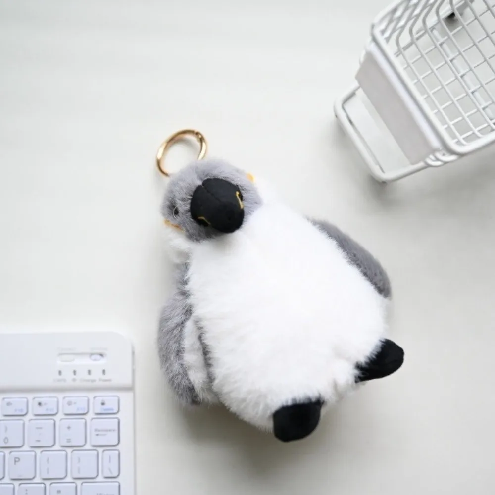 Creative Soft Aquarium Plushies Pendant Fashion Cute Emperor Penguin Keychain Cartoon Grey Plush Keyring Aquarium Gift