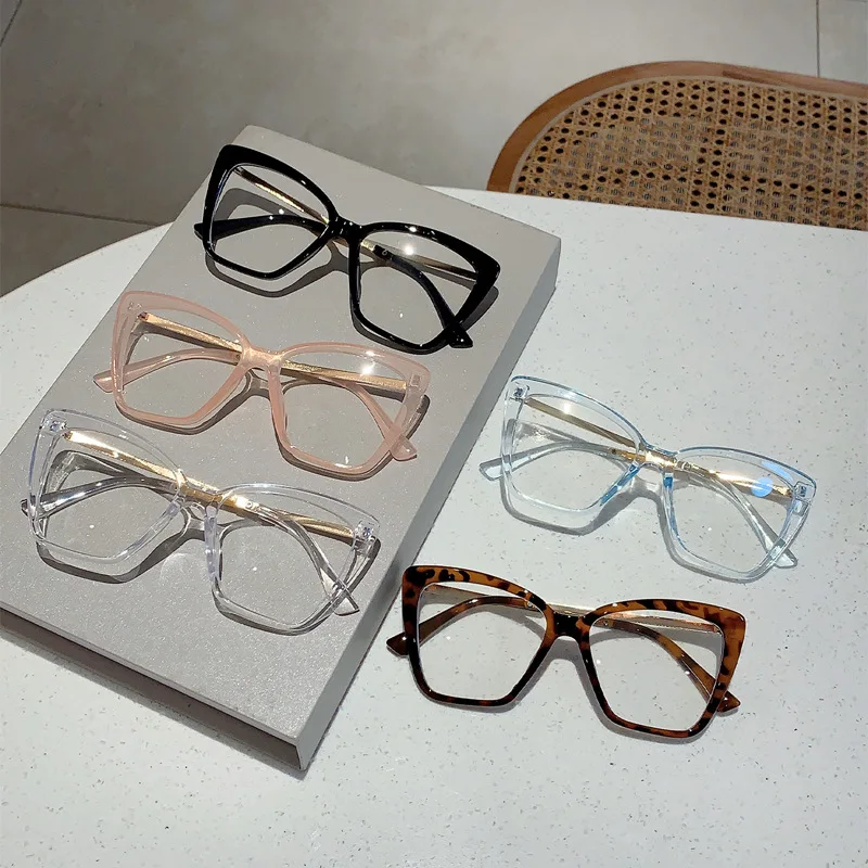 Vintage Metal Anti Blue Light Optical Cat Eye Glasses Women Luxury Brand Designer Myopia Prescription Sexy Ladies Eyewear Frame