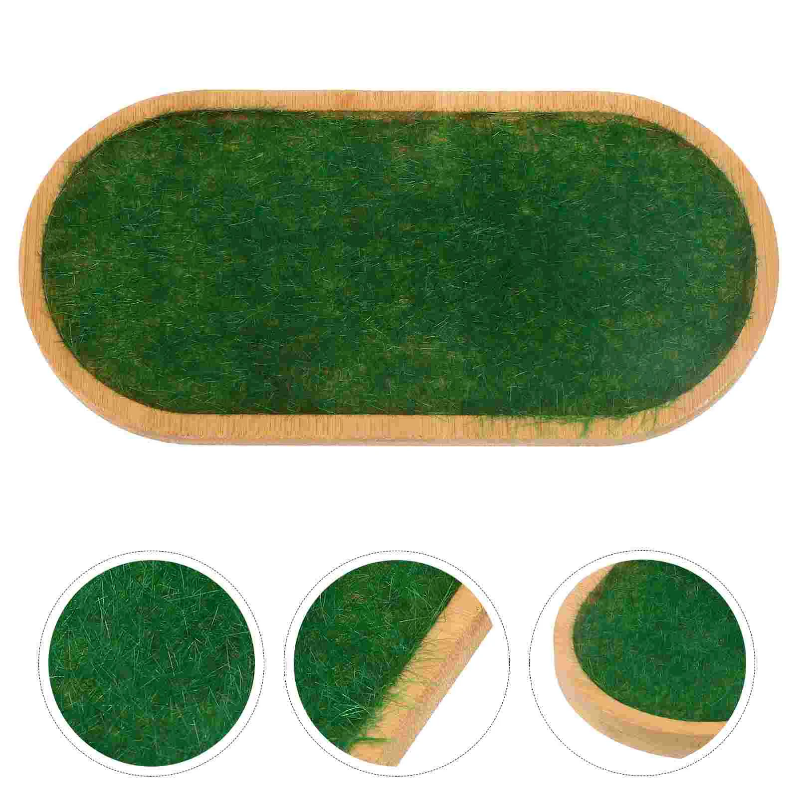 

Turf Bamboo Mat Miniature Grass Models Artificial Moss Collection Storage House Toy Display Rack Riser Stand