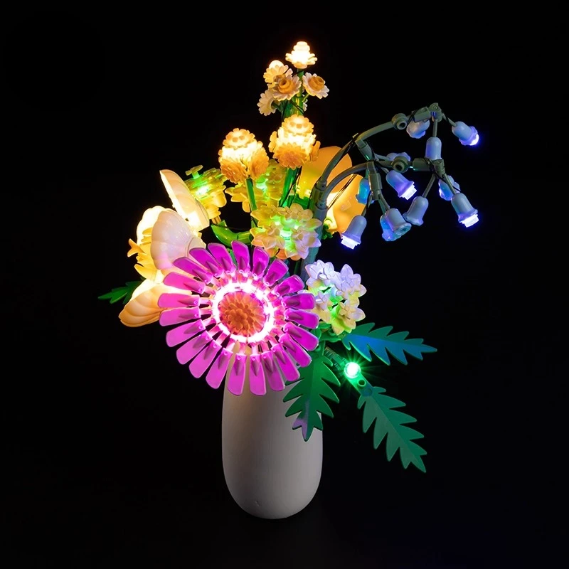 Conjunto de luz LED adequado para LEGO Petite Sunny Bouquet 10347 Os blocos de construção da coleção botânica não incluem o modelo de tijolos