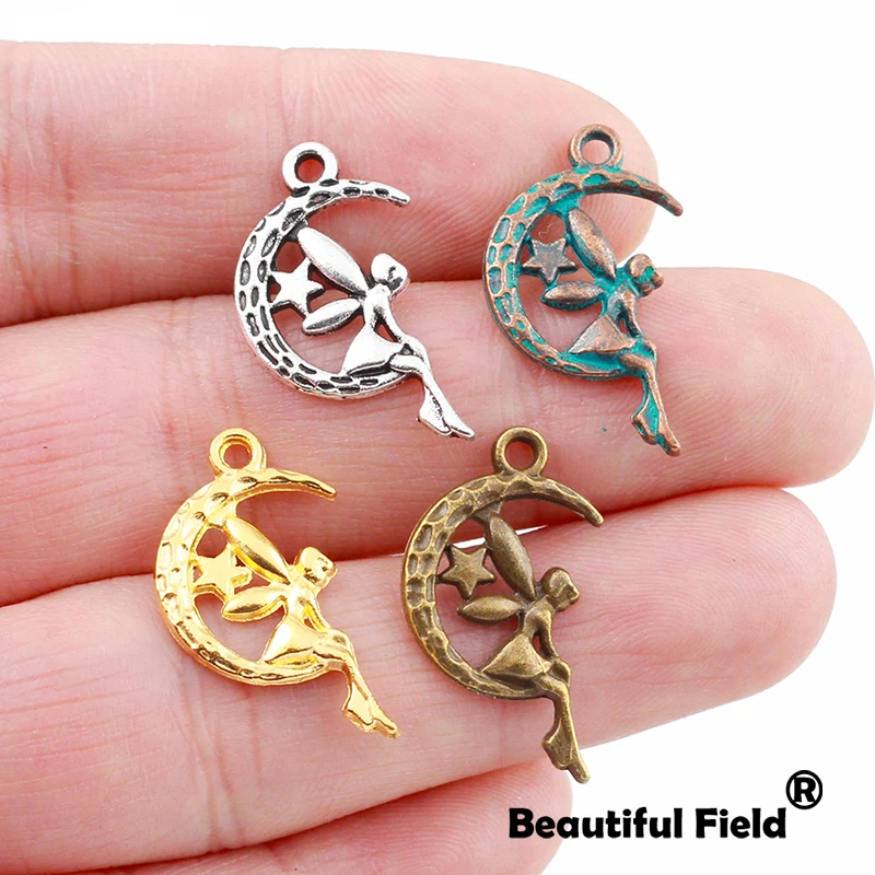 16pcs 25*15mm Antique Bronze Copper Gold Silver Plated Charms Accessories Pendant Angel A105