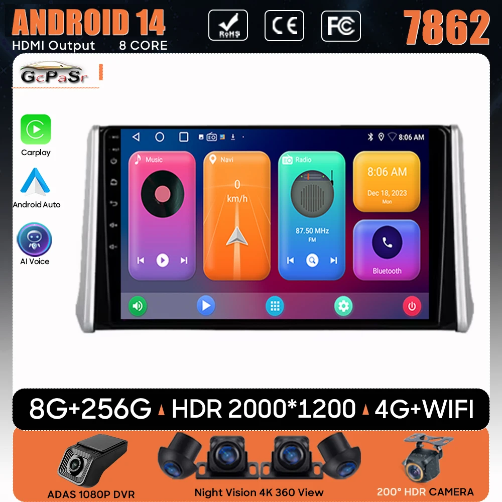 

Car Radio Android For Toyota RAV4 5 XA50 2018 GPS Navigation Auto Video Stereo 5G Multimedia Player Screen Head Wifi No 2din DVD