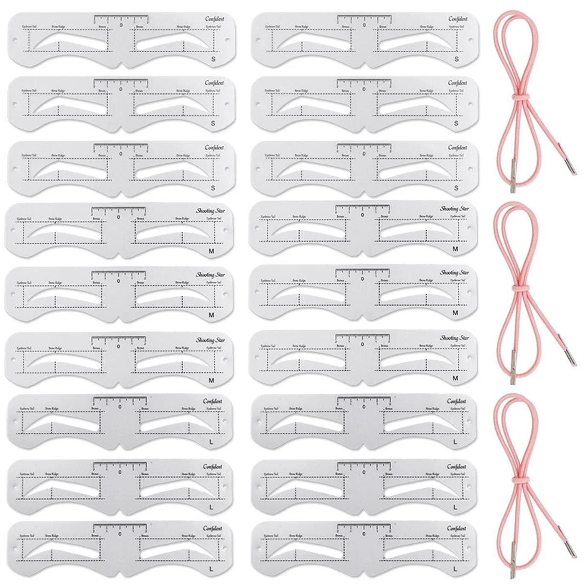 6pcs Over-The-Head Brow Cards SML  Set - Perfect for Brow Shaping And Makeup Application - Ideal Beauty Tool for Women