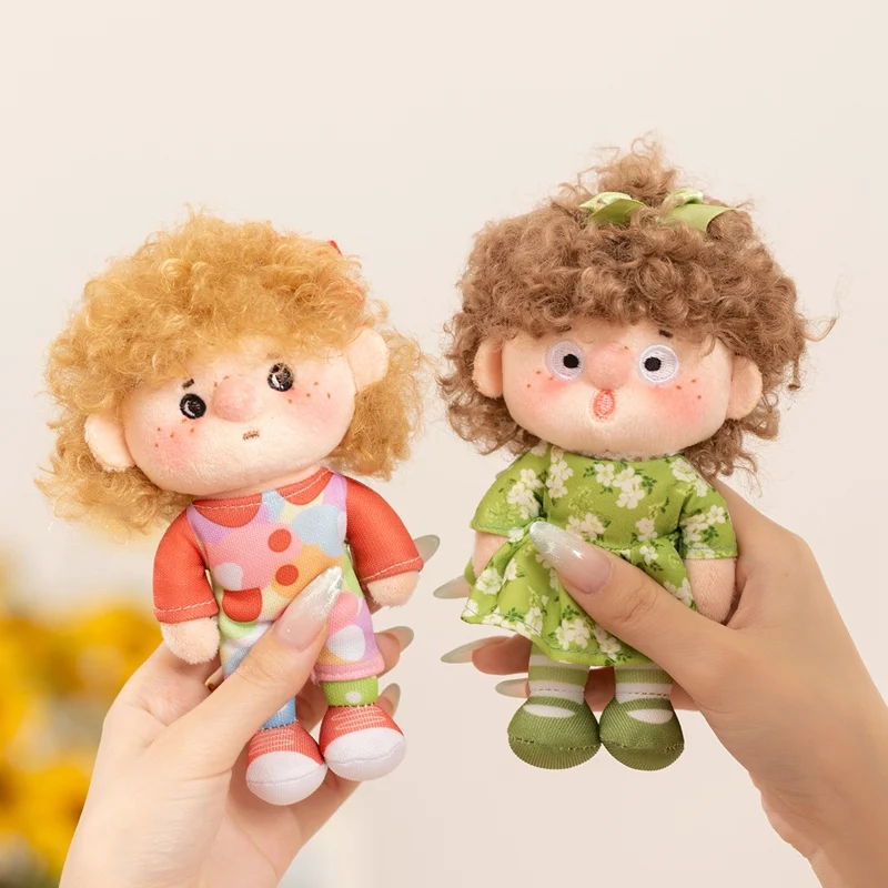 Plush Bag Charm Curly Hair Doll Keychain Colorful Outfits Rosy Cheeks Metal Ring Accessory Tote Decoration Soft Plush