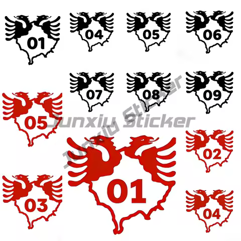 Numbers Can Be Customized Albania Double-Headed Eagle Car Stickers Motorcycle Waterproof Decals Coolest Funny Decal
