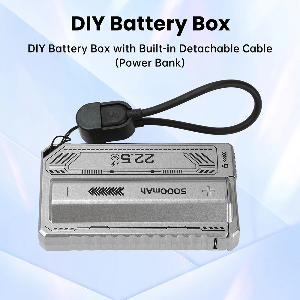 21700 Power Bank Case PD 20W Fast Charging Built In Cable Detachable Power Bank DIY Battery Case (Without Battery) image 4