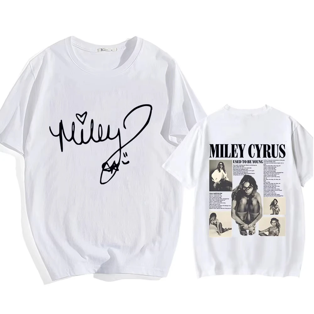 2026 Singer Miley Cyrus T-shirt Cotton Graphic Printing Tee-shirt Short Sleeve Summer O-neck Tshirts   Women Men Funny Tees Tops