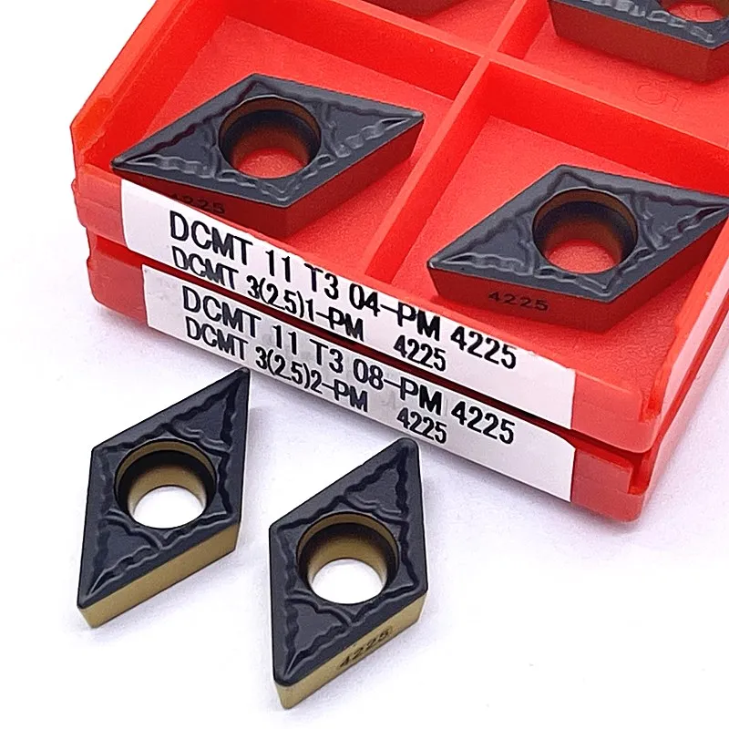 10PCS DCMT11T304 PM 4225 DCMT11T308 PM 4225 Carbide Insert Tool Tokarnyy Turning Insert DCMT 11T304 DCMT 11T308