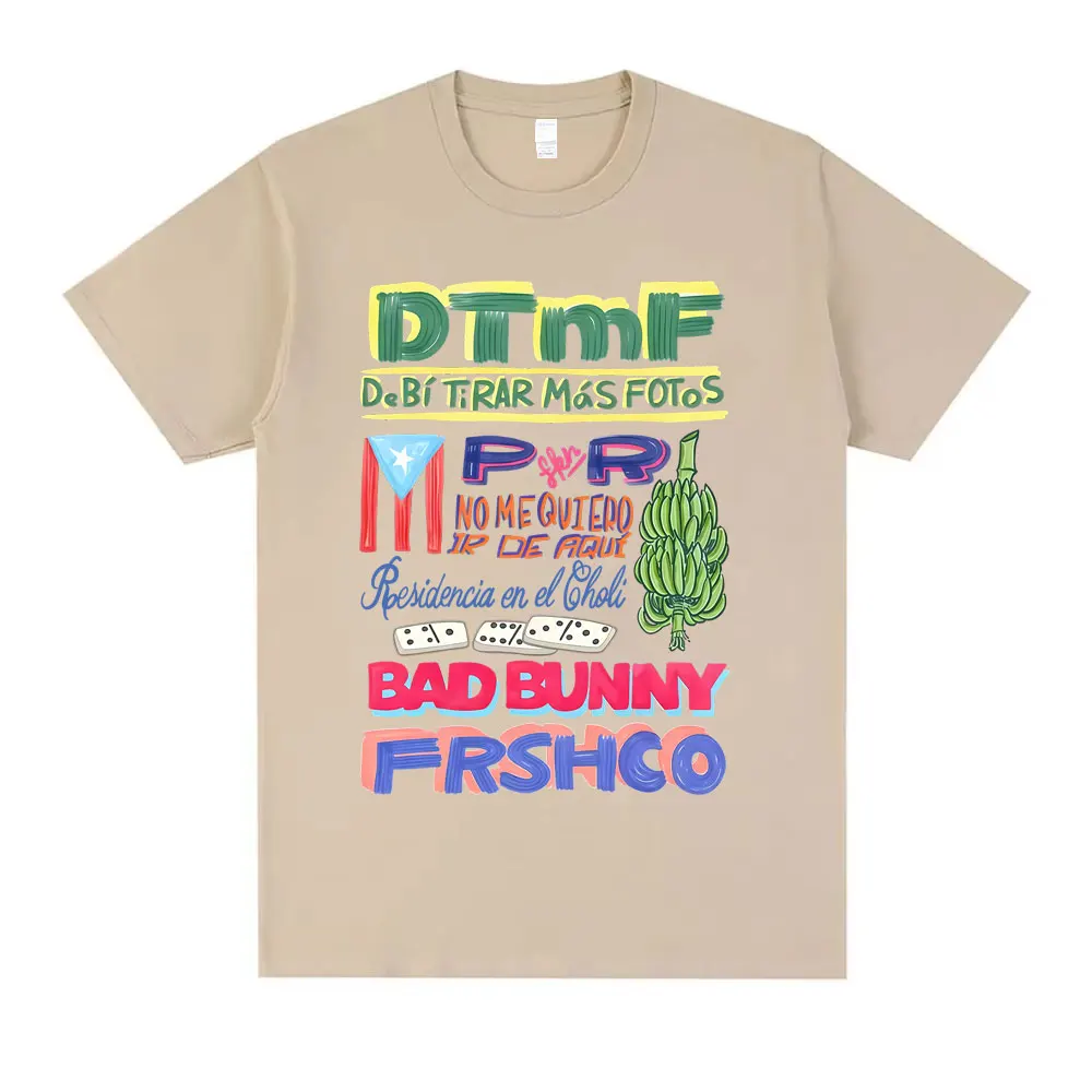 

Rapper Bad Bunny Debi Tirar Mas Fotos DTMF T Shirts No Me Quiero Ir De Aquí Residency Tour T-shirt Men Hip Hop Vintage T-shirts