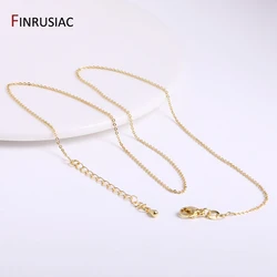 1.2mm/1.6mm Necklace Chains 18K Gold Plated High Quality Brass Metal 45cm Chains Necklace For Jewelry Making Accessories