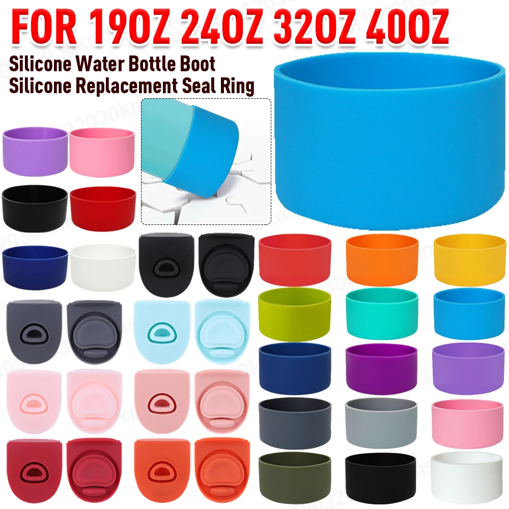 Siliconen Waterfles Laars Voor 24oz 32oz 40oz Cup Antislip Beschermhoes Bodem Bumper Fles Afdichtring siliconen Stopper