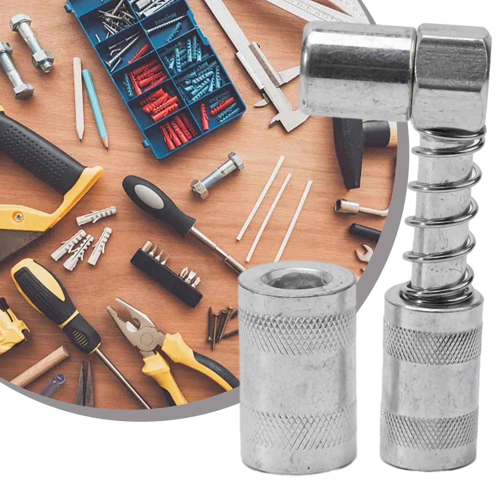 Practical GreaseNozzle Adapter Easy To Operate Efficient Galvanized Grease Fitting Tool 3 Jaw Coupler Heavy Duty