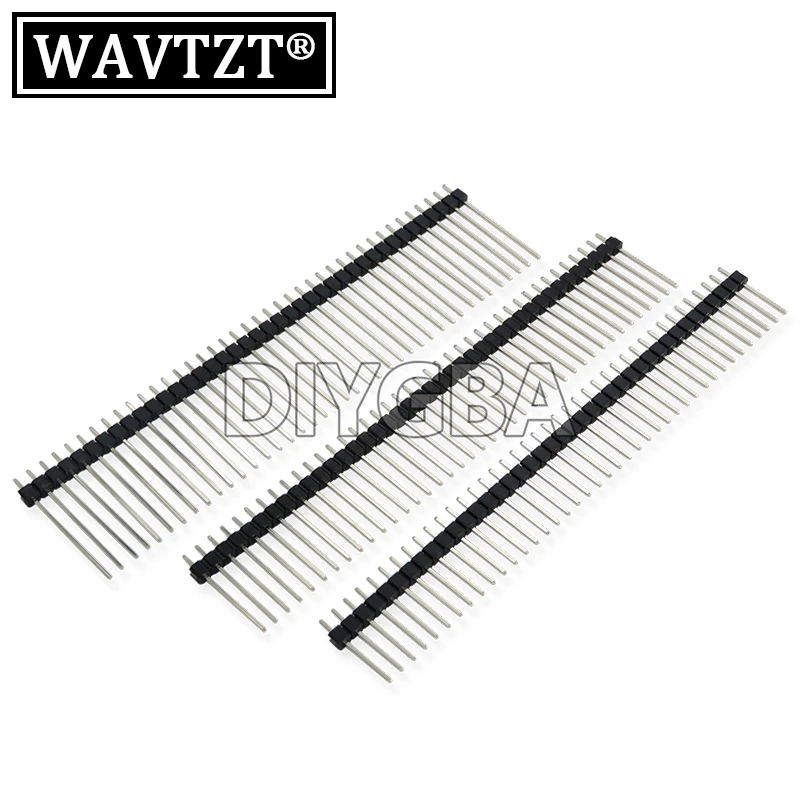 10PCS 1x40 2x40 Single Double Row Male Breakable Pin Header 40Pin Connector Strip For Arduino Black 2.54MM Length 15~25mm