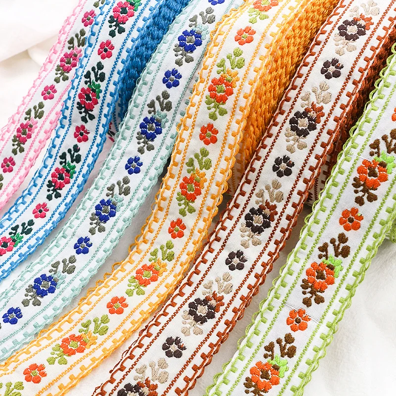 3 Yards 35MM 1.38 Inch Width Pastoral Style Small Flower Handmade Embroidery Ribbon Lace