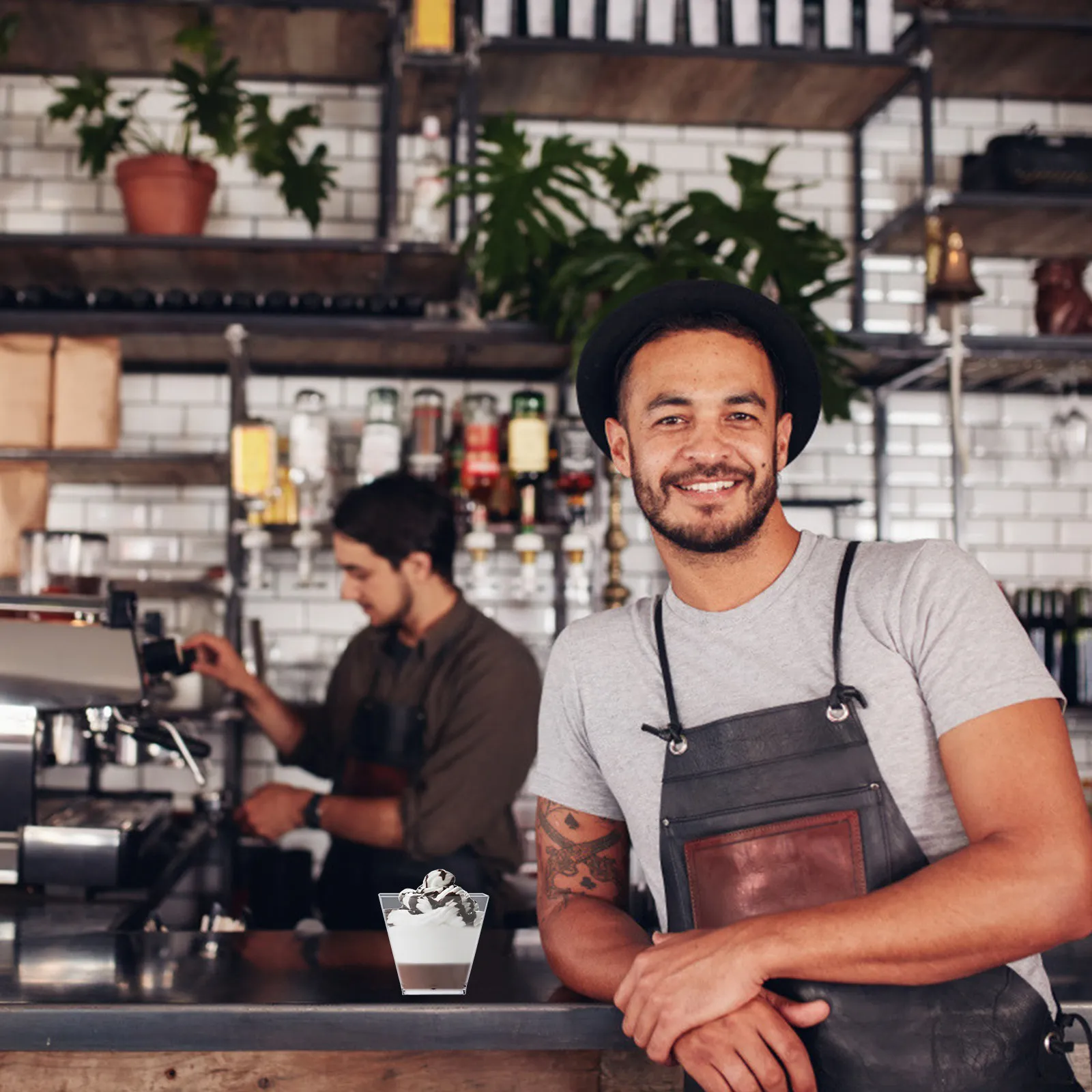 

100 шт. 60 мл Прозрачные стаканчики для десертов из пищевого полистирола, герметичные, для желе, йогурта, мусса, для вечеринок и отелей