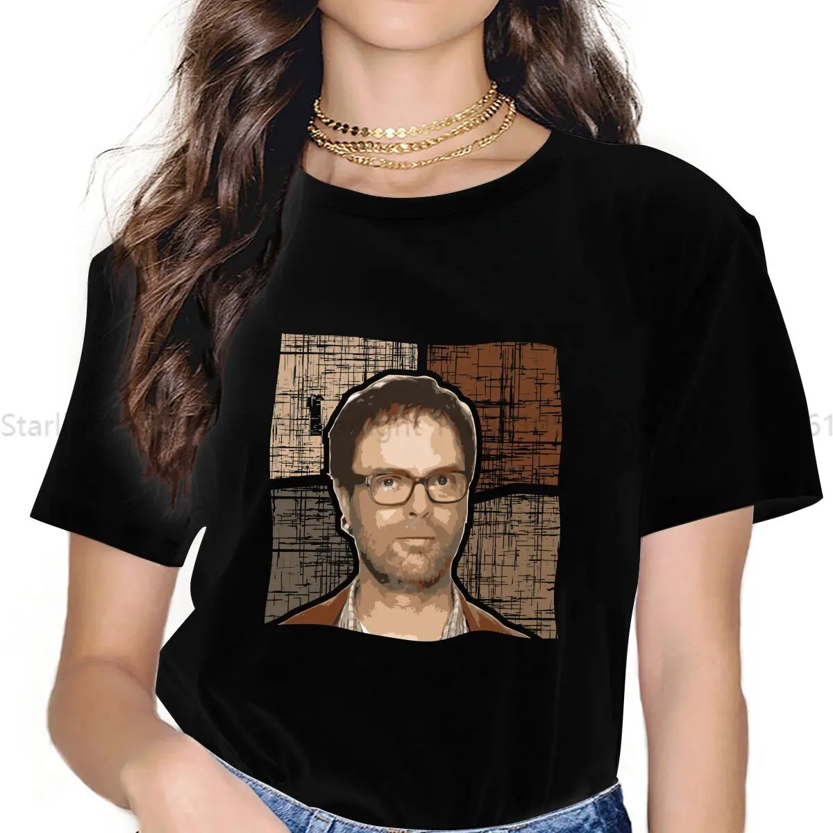 The Office Girls T Shirt Rainn Wilson Baby Brushes To Soak In Milk Female Tops Polyester Graphic Kawaii Y2k Tees Ladies Tshirt